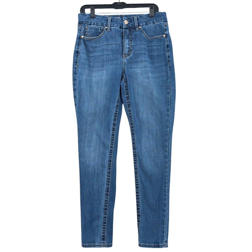 Seven7‎ Tummyless High Rise Skinny Jeans Womens 12 Cotton Blend Blue Denim